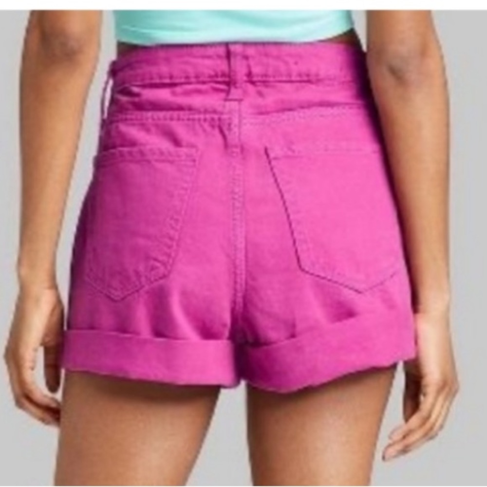 WILD FABLE Hot Pink High Rise Denim Shorts Size 4 - Picture 4 of 10